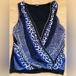 Express Wrap Overlay Animal print Sleeveless Top M Medium